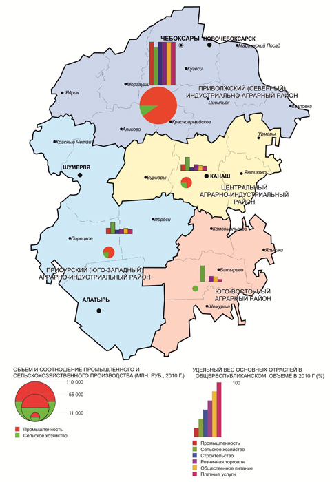 Карта чувашии с районами и городами