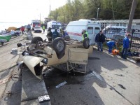 Так выглядела Московская набережная после аварии. Фото пресс-службы МВД по Чувашии