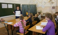 Первый урок чувашского языка в Масляногорской школе.