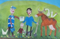 Рисунок «К нам пришел переписчик» на конкурс Чувашстата прислал шестилетний художник из села Красноармейское.