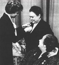 Председатели Комитета советских женщин: Валентина Терешкова, Валентина Гризодубова, Нина Попова.